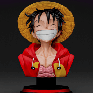 Modelo 3D STL de Busto de Luffy – Figura de One Piece para impresión 3D en resina